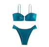 2025 New Western Style Bikini – Sexy Shiny Solid Color Metal Ring Two-Piece Swimsuit