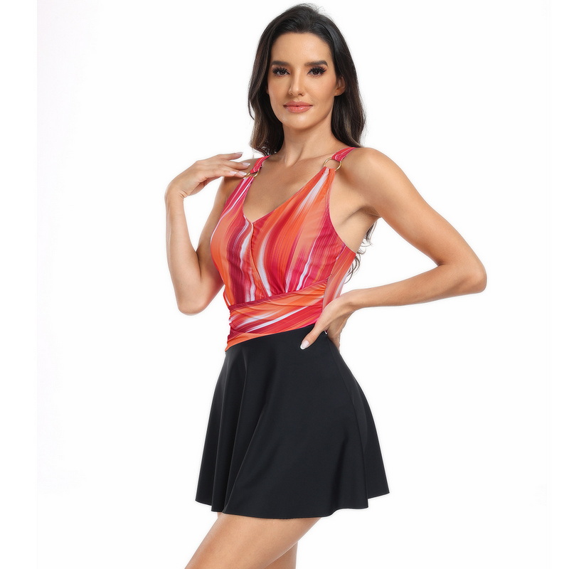 New Plus Size Two-Piece Swimsuit - European Modest Boyshort Bikini Set_09