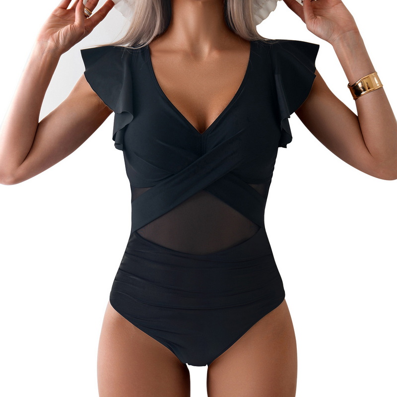 2025 One-Piece Swimsuit for Women - European Quick-Dry Sports Bikini Swimwear_03