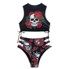 New Sexy Floral Skull Bikini Set - Tight-Fit Two-Piece Beach Swimsuit