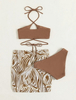 Printed Three-Piece Bikini Set - Includes Cover-Up Women's Swimwear