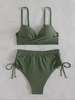 Solid Color Tie Triangle Bikini - Underwire Bra Hot Seller Bikini