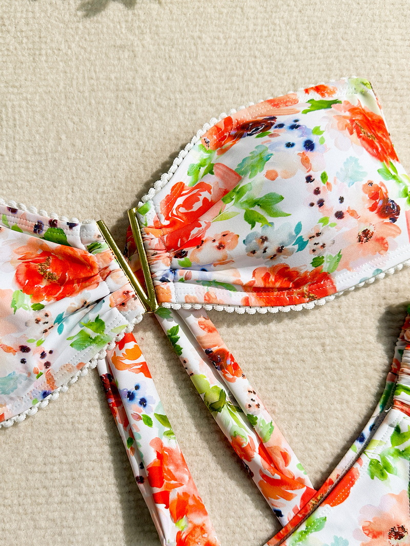 Sexy Floral Bikini 2-Piece Swimsuit for Women – Perfect for Hot Springs & Vacations