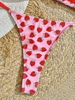 New Western Style Bikini – Strawberry Print Triangle Backless Swimwear for a Slimming Look