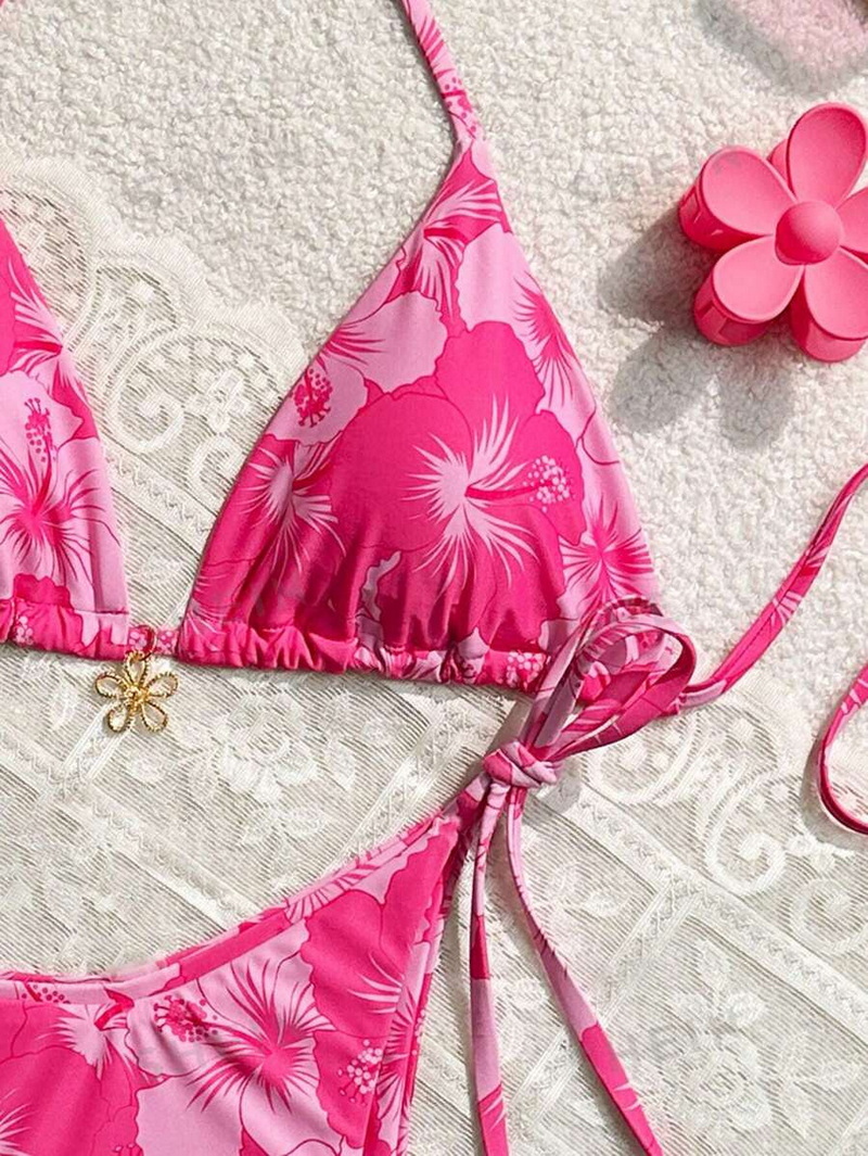 2025 New European Triangle Cup Bikini With Sexy Print, Two-Piece Swimsuit