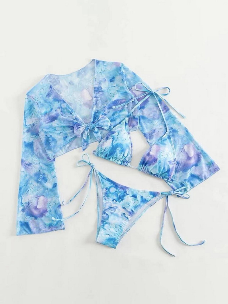 Sexy Three-Piece Cover-Up Bikini Set - Sun Protection Hot Seller