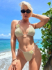 Sexy Halter Bikini Set - Solid Color Floral Swimsuit for Women