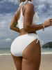 Sexy Solid Color Two-Piece Tie Bikini - Women's Beach Swimwear