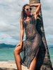 2025 Beach Vacation Cover-Up Dress - Hollow-Out Swimsuit Skirt Over Bikini