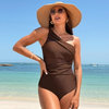 2025 One-Shoulder Lace Swimsuit - European Sports Style One-Piece Bikini In Stock