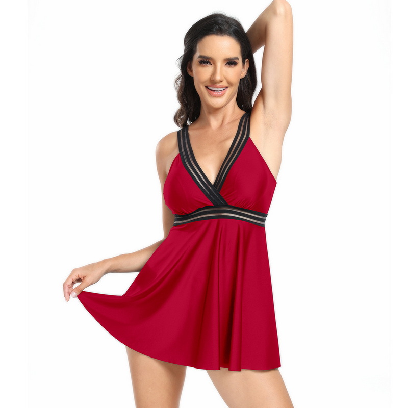 New Modest Two-Piece Swimsuit for Women - European Style Plus Size Skirted Swimwear_36