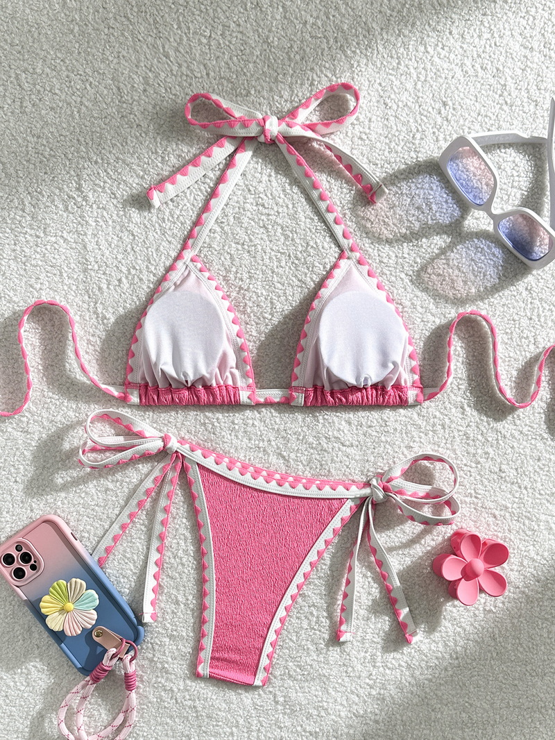 Solid Color Ins Style Bikini Swimwear For Women Sexy Beachwear