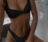 2025 New European Bikini With Sexy Ribbed Twist Front And High Slit Design