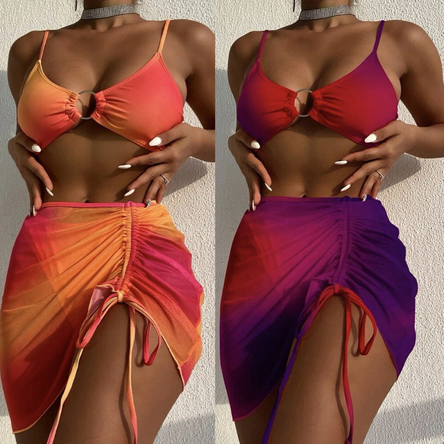 Sexy Three-Piece Bikini Set - Beach Hot Seller Swimwear