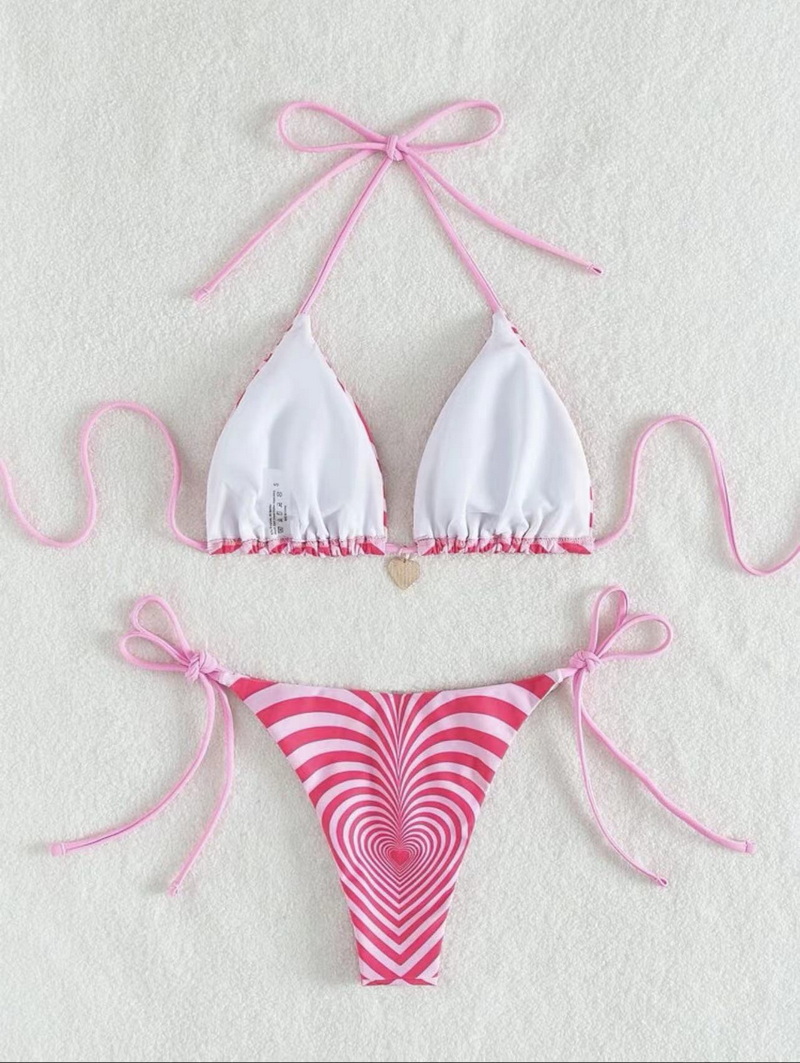 Sexy Striped Tie Bikini - Heart Detail INS Style Swimwear