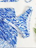 All-Over Print Triangle Bikini Set - Spaghetti Strap with Beach Skirt
