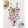 2025 Digital Print One-Piece Swimsuit With Strappy Bow Design