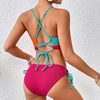 2025 Color Block Bikini Sexy Crisscross Two-Piece Swimsuit