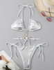 2025 New Fashion European Bikini With Sexy PU Diamond Accents Two-Piece Swimsuit