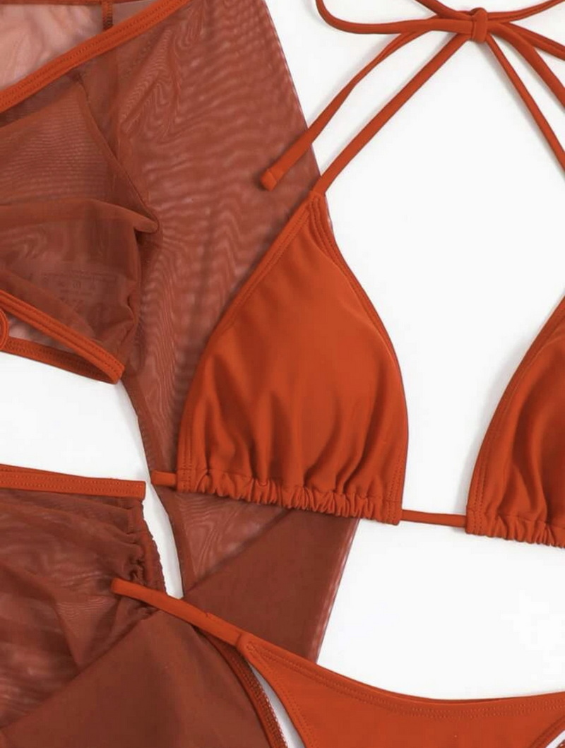 Sexy Solid Color 4-Piece Bikini Swimsuit Set for Women - Hot Seller_10