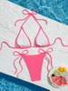 2025 Western Style Bikini – Sexy Wavy Ribbed Halter Neck Two-Piece Swimwear