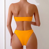 2025 Women's Two-Piece Bikini Set Sexy Solid Color European and American Swimsuit