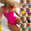 2025 New Solid Color Slimming Tummy Control Backless One-Piece Swimsuit for Women