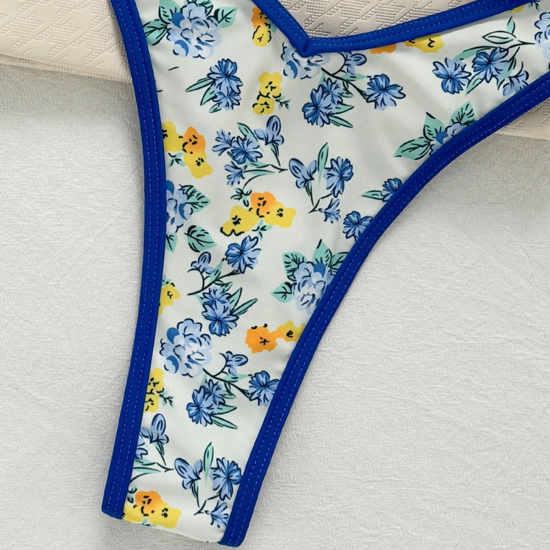 2025 European and American Sexy High Cut Halter Print Backless Swimsuit_8