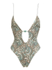 New Sexy Deep-V One-Piece Swimsuit – Summer Print Tie-Back Backless Swimsuit for Women