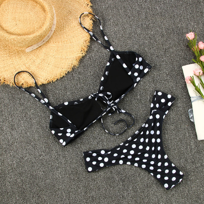 Leopard Print And Polka Dot Bikini Tie Two-Piece Swimsuit Sexy European Style S-XXXL_16
