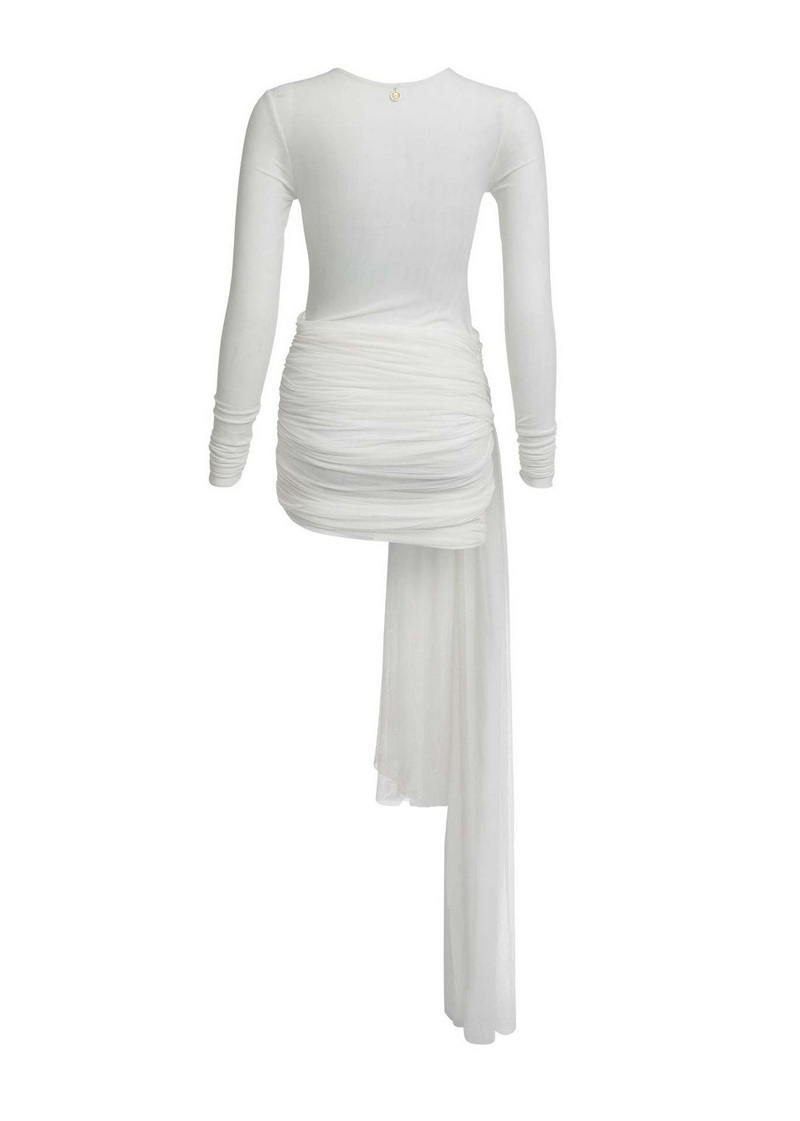 Solid Color Mesh Beach Dress For Women Sexy Two-Color Maxi Dress_03