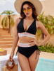 2025 New Solid Color Webbing Hot-Selling High-Waisted Bikini Set In Stock Wholesale