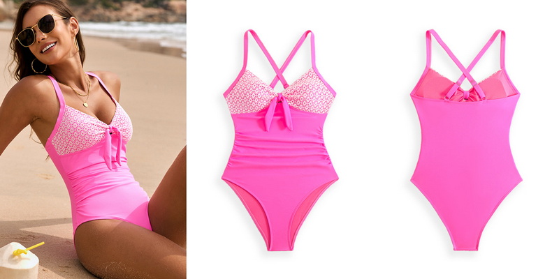2025 New European Solid Lace One-Piece Swimsuit Hot-Selling Swimwear_14