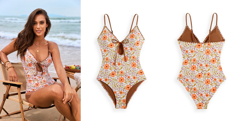 2025 New Custom Floral Shell-Edge One-Piece Swimsuit Set_15