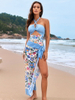 2025 New Tie Halter One-Piece Swimsuit Two-Piece Set Hot-Selling Swimwear