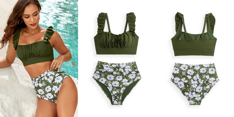 2025 New Ruffle Edge Three-Piece Bikini Swimsuit Set Women's Swimwear_43
