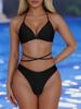 New Solid Color Bikini – Sexy Front Cross Halter Neck Swimsuit