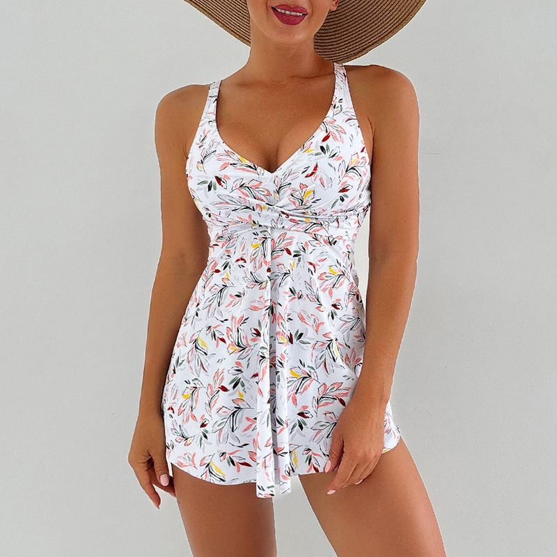 New Western Style Bikini &ndash; Sexy Ribbed Bandeau High Cut Twist Front Swimsuit_04