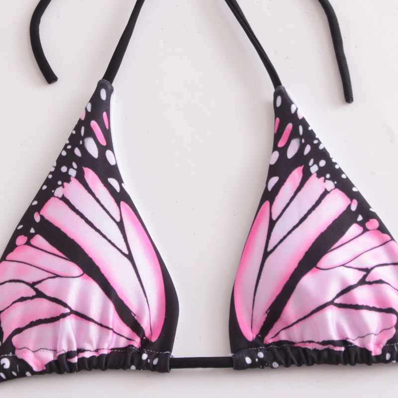 New Tie Bikini &ndash; Digital Butterfly Print Triangle Soft Cup Two-Piece Swimwear_13