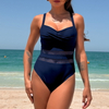 2025 Patchwork One-Piece Swimsuit - Quick-Dry European Bikini Style