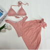 Sexy Three-Piece Mesh Bikini Set - INS Style Beachwear for Women