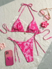 2025 New European Triangle Cup Bikini With Sexy Print, Two-Piece Swimsuit