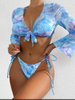 Sexy Three-Piece Cover-Up Bikini Set - Sun Protection Hot Seller