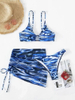 Sexy Three-Piece Ring Accent Bikini Set - Beach-Ready Women's Swimwear