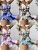 Sexy Marble Print Three-Piece Bikini Set - Beach Skirt Swimsuit
