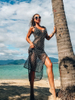 2025 Beach Vacation Cover-Up Dress - Hollow-Out Swimsuit Skirt Over Bikini