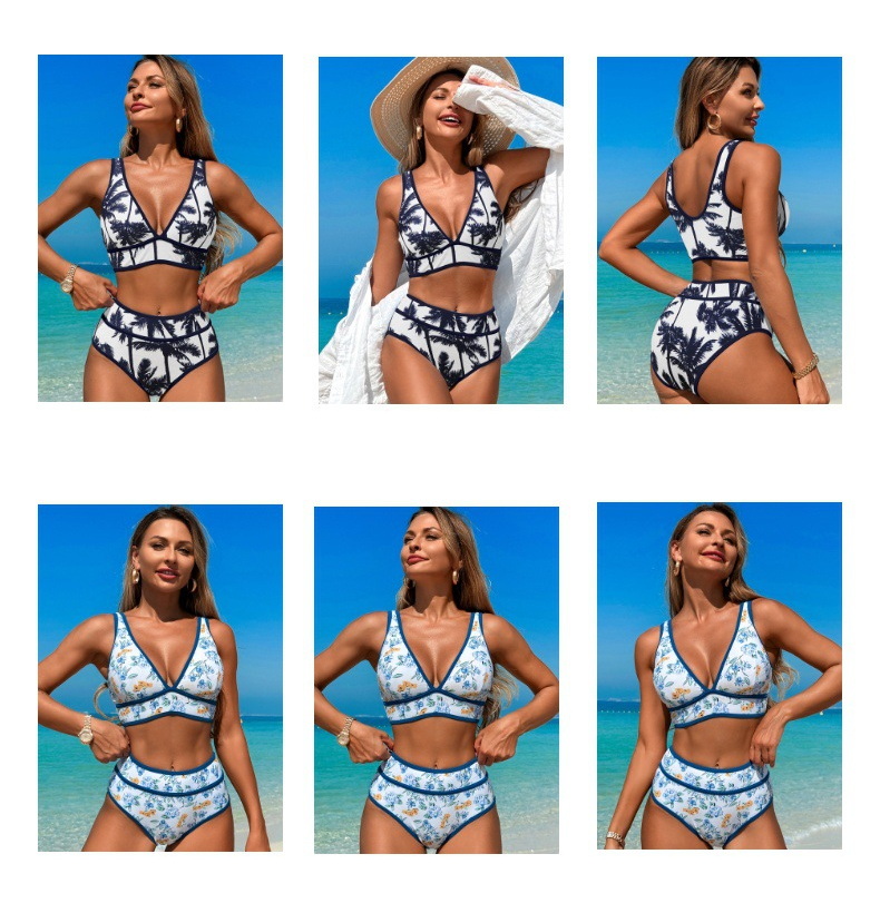 New 2025 European and American Style Ruched Bikini Sports Two-Piece Swimsuit (3)