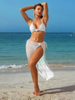 2025 Long Sheer Cover-Up Three-Piece Solid Bikini Set For Women