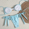 New European Bikini With Sexy Metal Shells And High-Waisted Tie Design