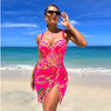 2025 New European Two-Piece Swimsuit With Printed Bikini And Cover-Up Set
